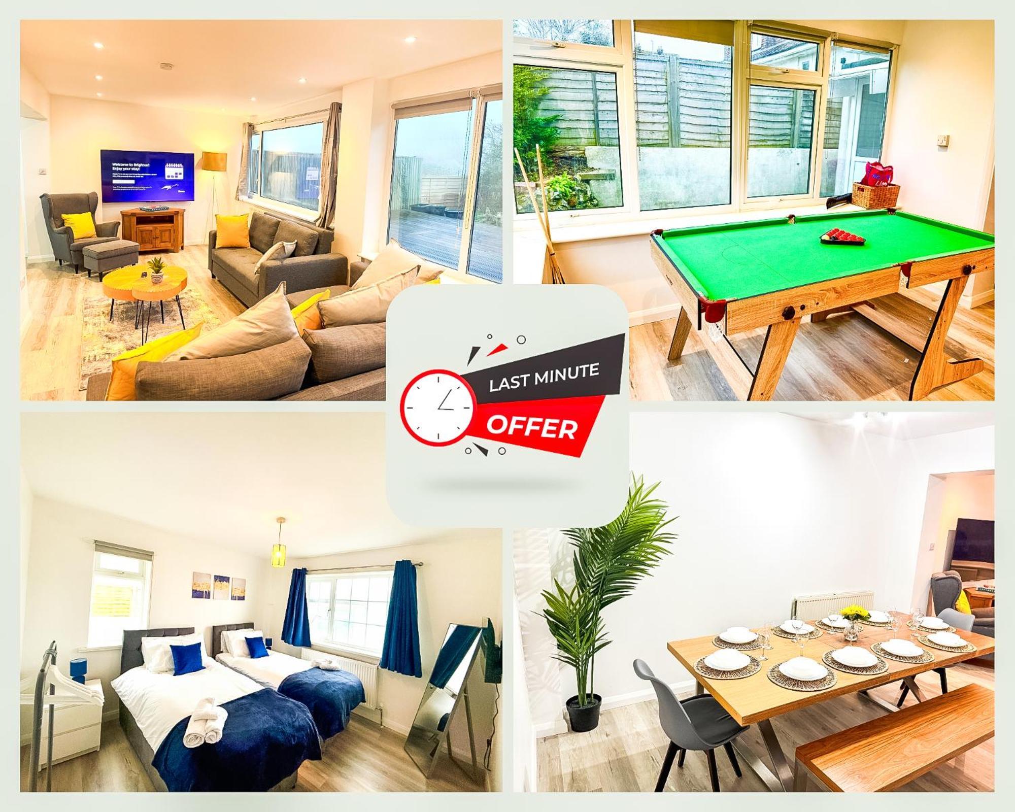 Luxury 4br Near South Downs With Stunning Sea Views, Pool Table & Free Parking For 4 Cars Ferienhaus *